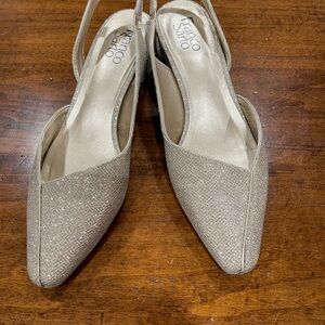 Franco Sarto Women's Sparkling Slingback Heels - Silver